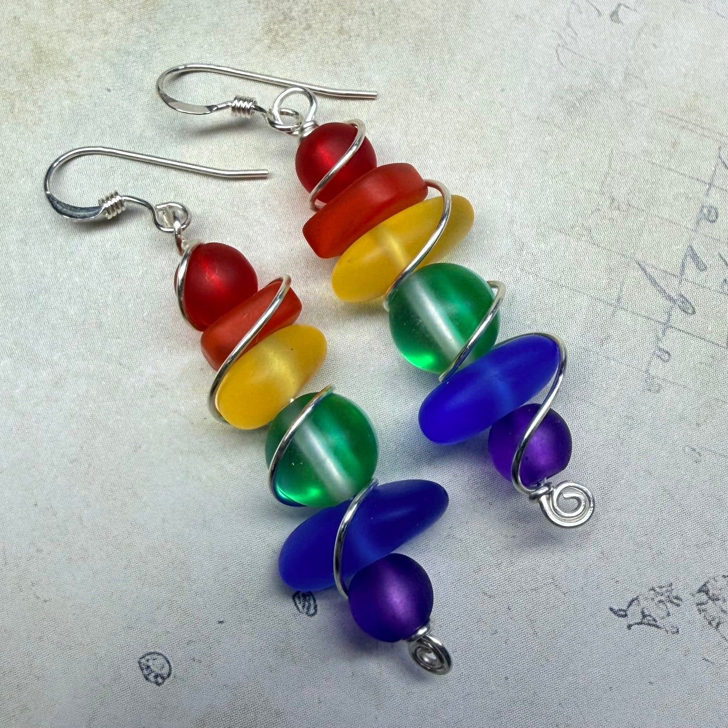 Mermaid Summer - rainbow earrings (darker)