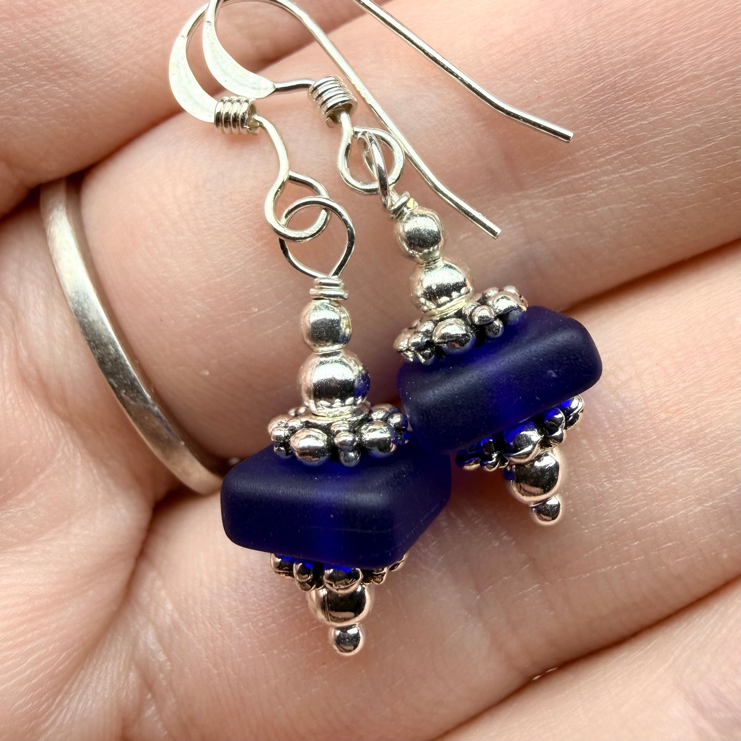 Mermaid Summer - cobalt earrings