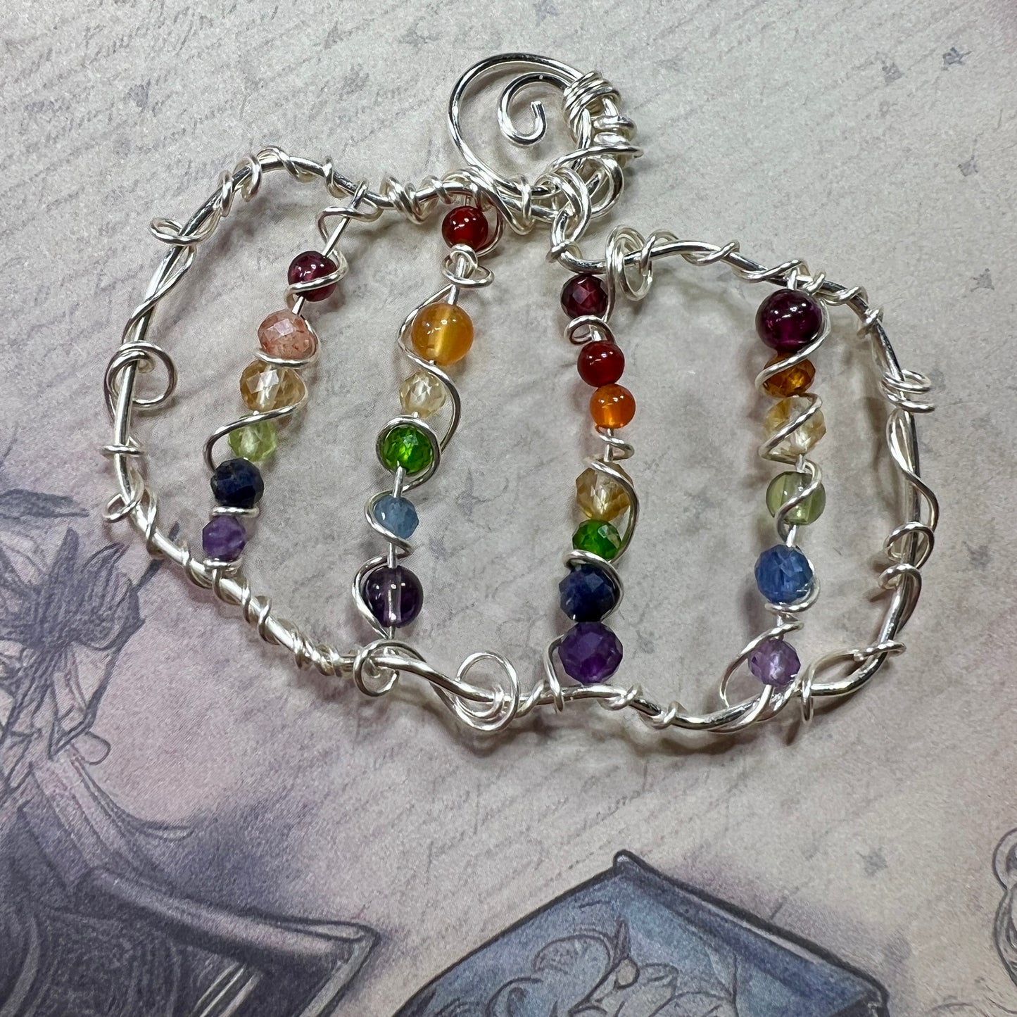 Pumpkin Pendant - rainbow