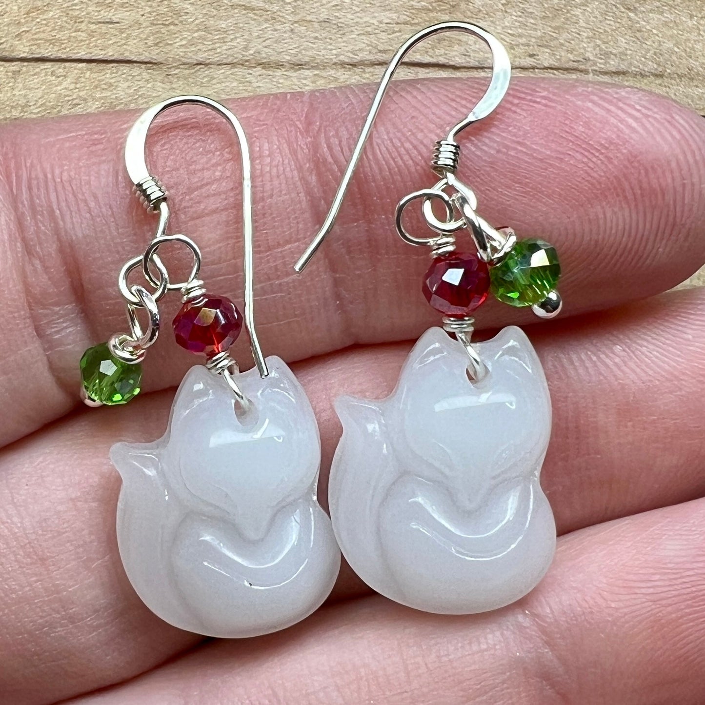 Yuletide Kitsune earrings