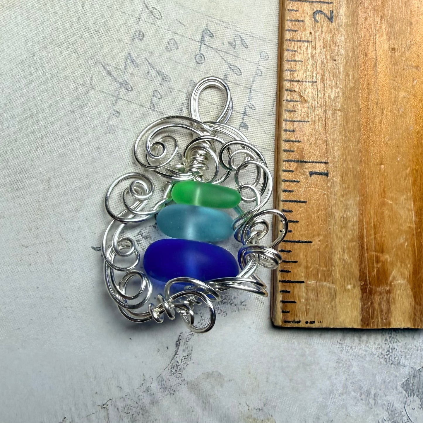 Mermaid Summer - blue and green pendant