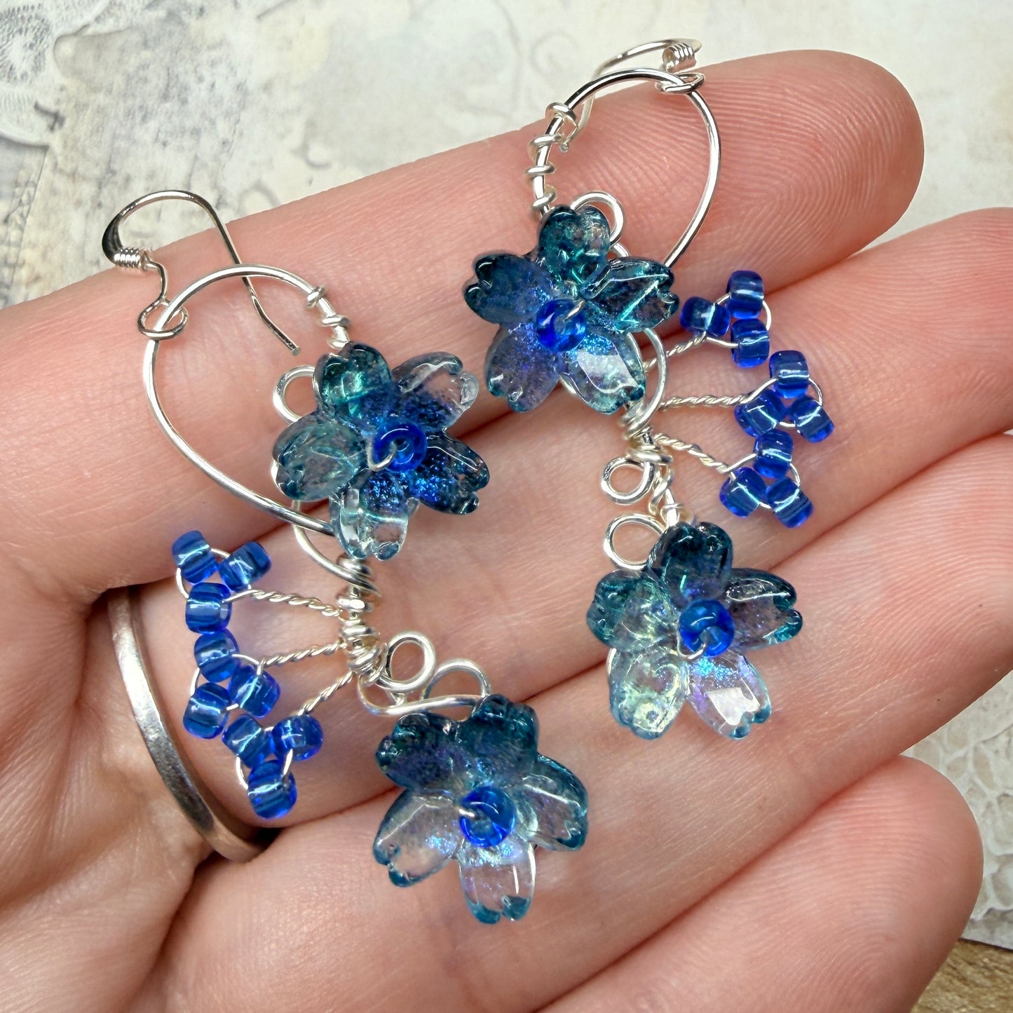 under summer skies: blue flower earrings
