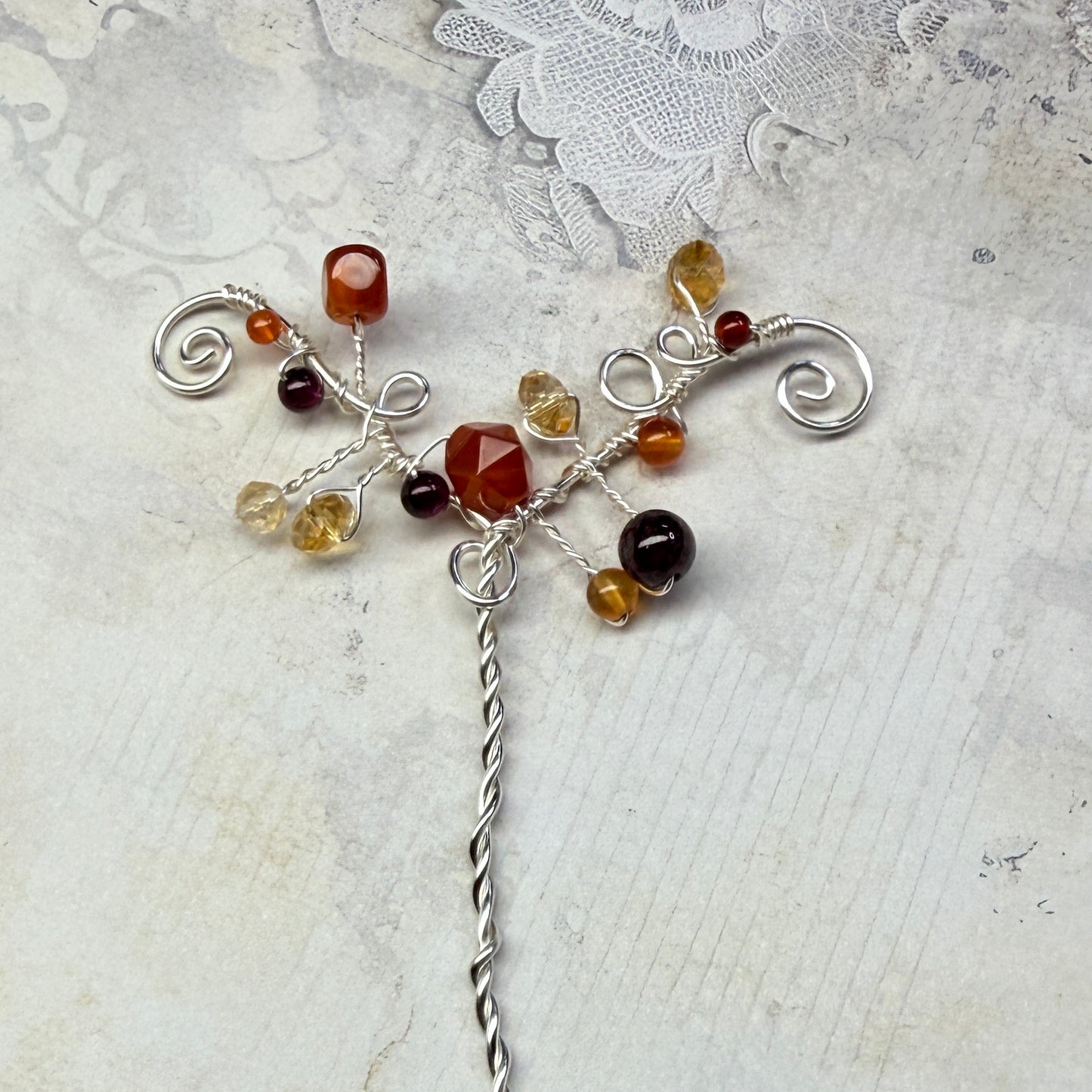 Hair ornament - red/orange/yellow