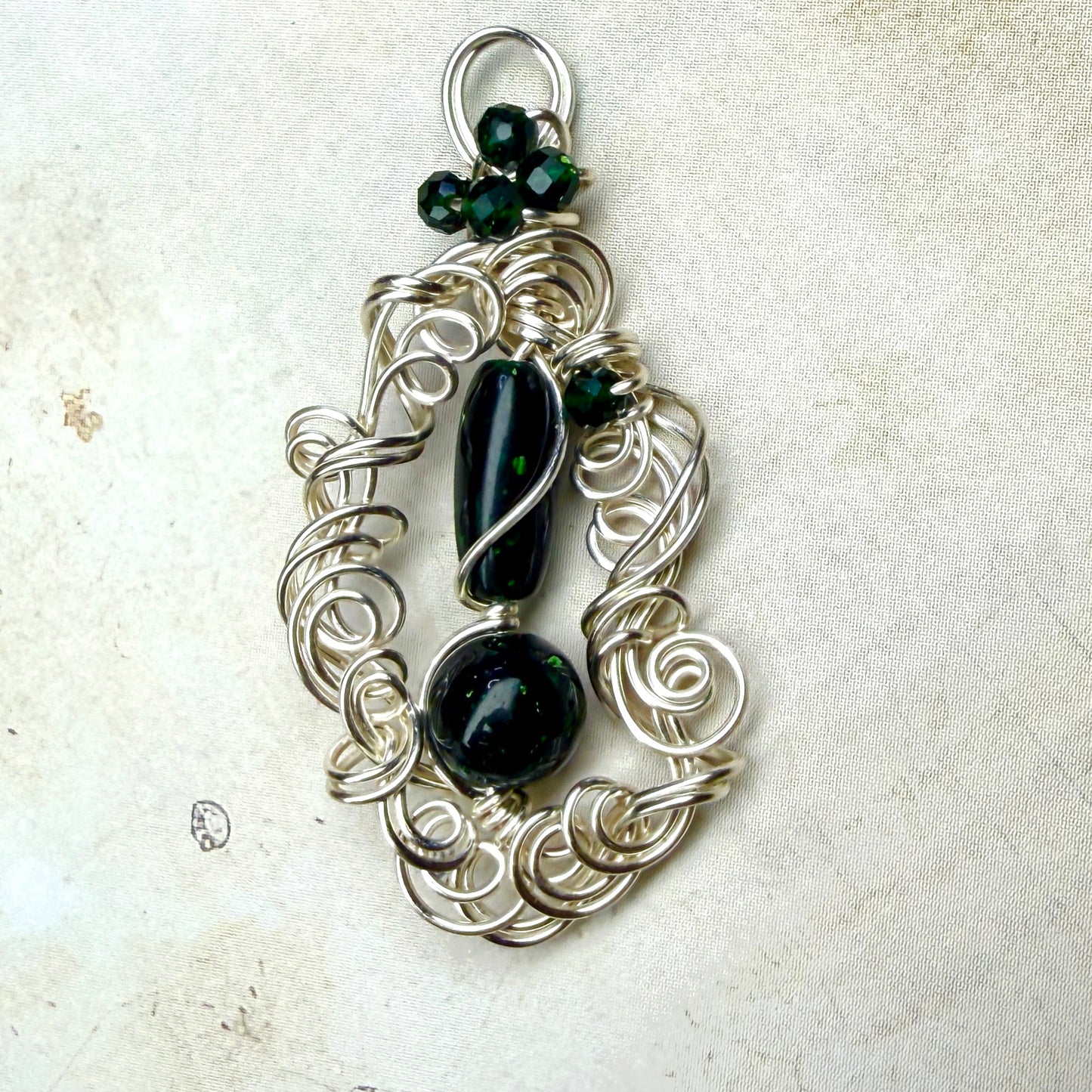 Green goldstone pendant