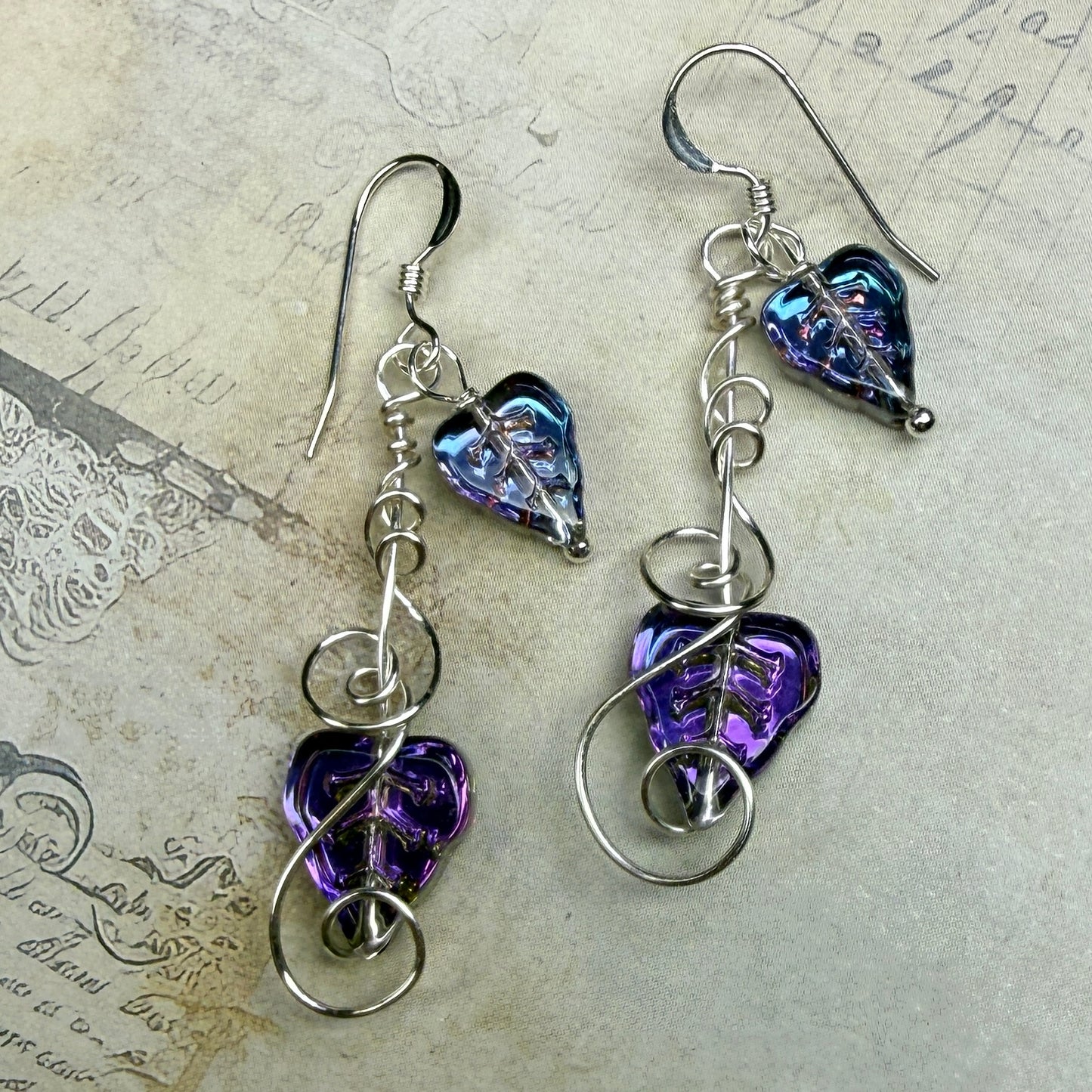 under summer skies: sunset leaf earrings