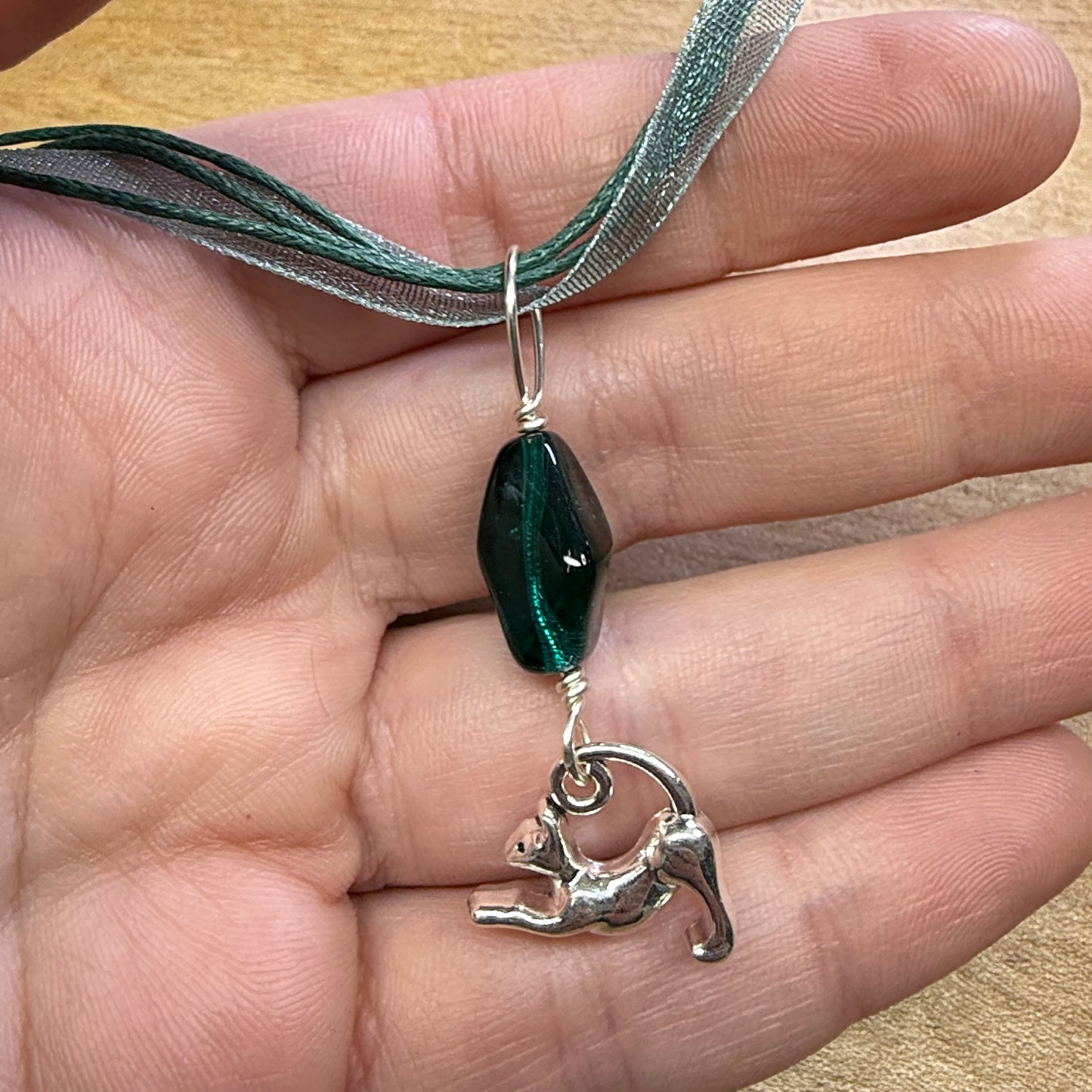 Kitty Pendant - teal