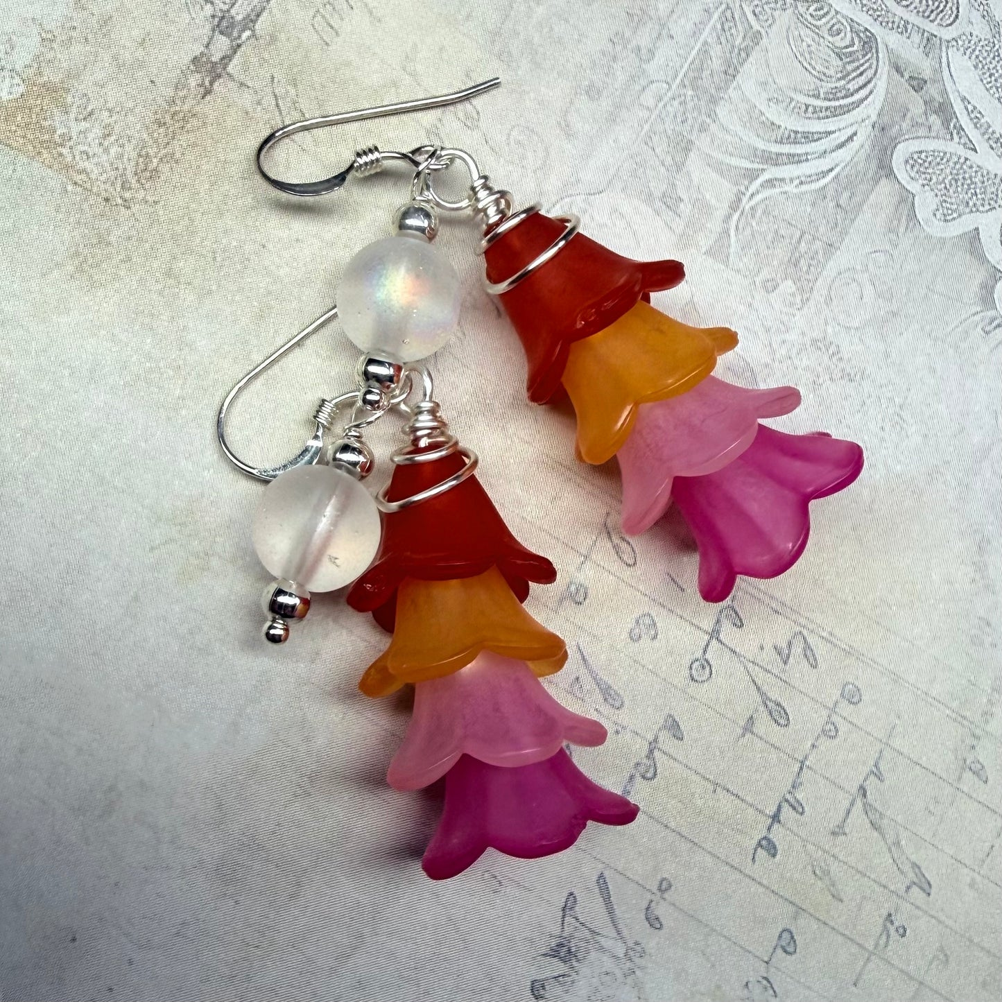 Mermaid Summer - sunset flower earrings