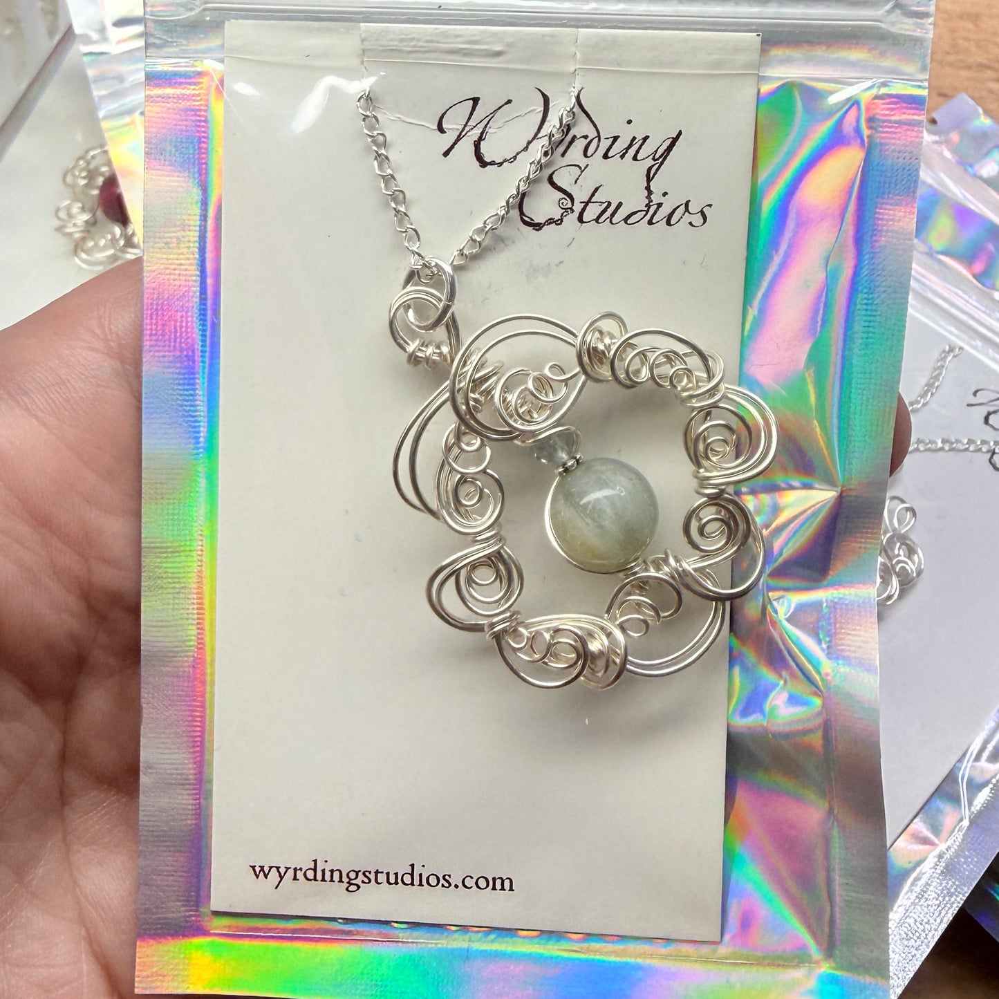 Magpie Rummage Sale - moonstone & fluorite pendant