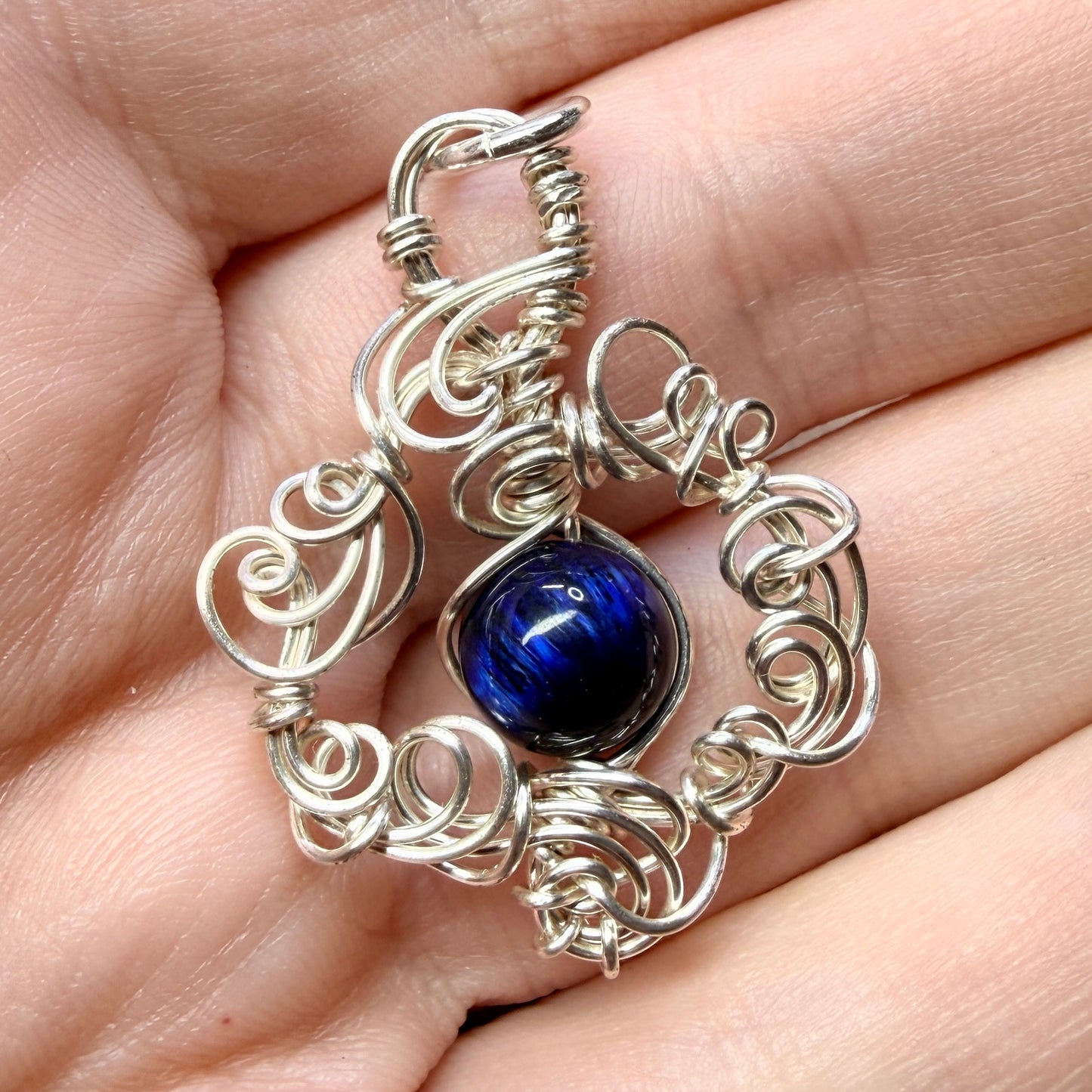 Magpie Rummage Sale - blue tiger’s eye pendant