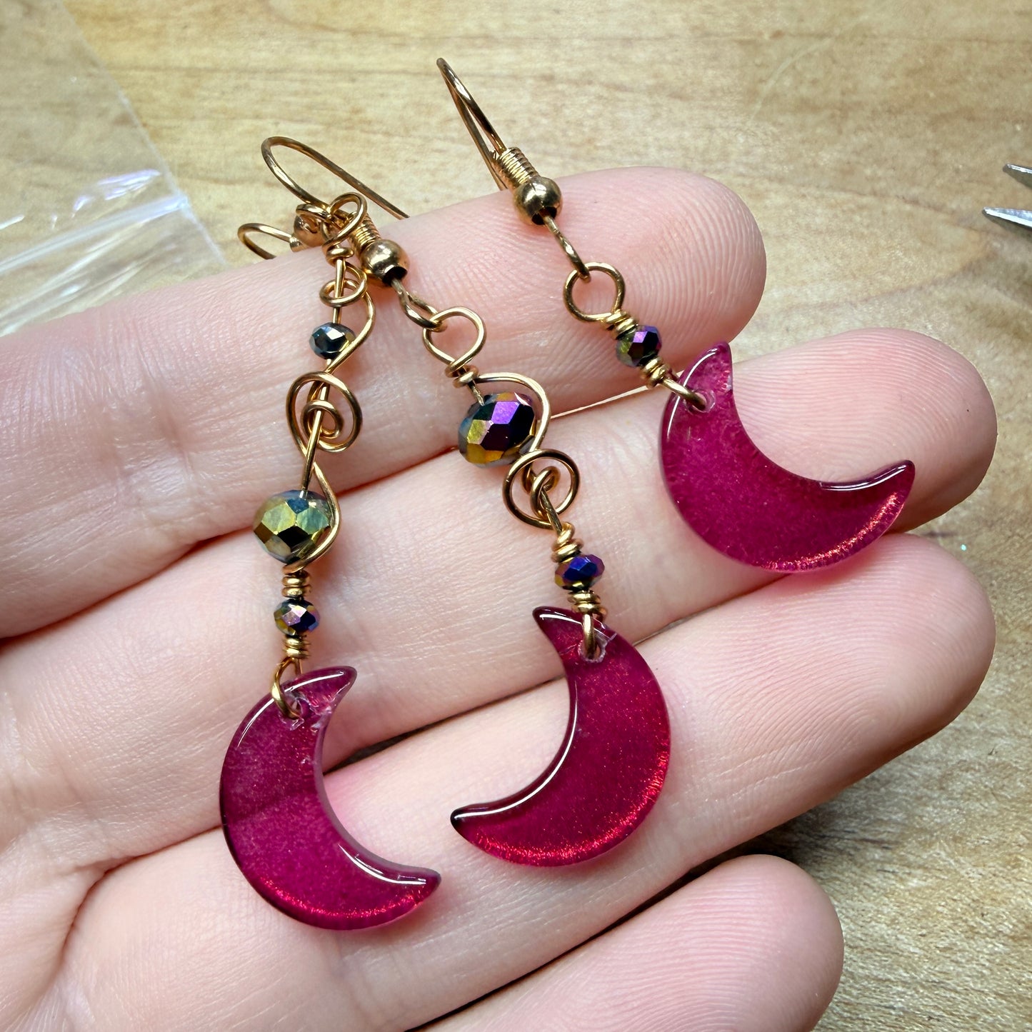 Magpie Rummage Sale - trio of moon earrings (gold)