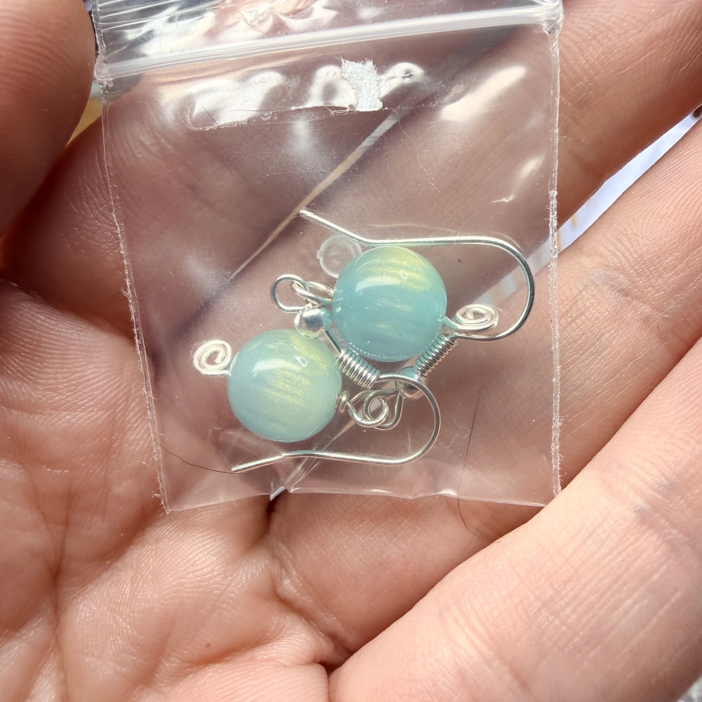 Magpie Rummage Sale - shimmery light blue earrings