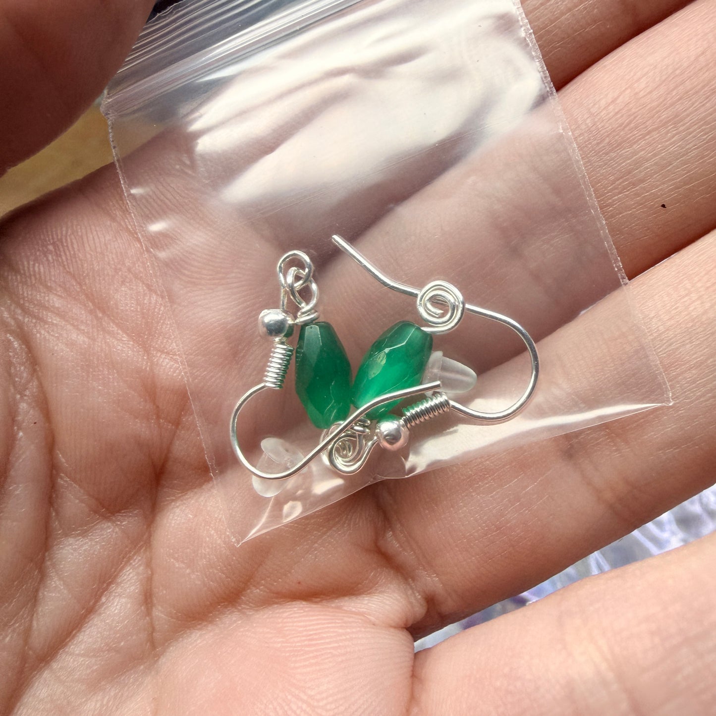 Magpie Rummage Sale - green cat’s eye earrings