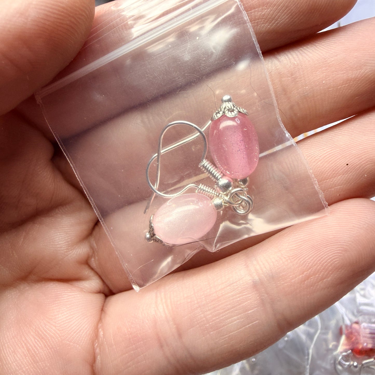 Magpie Rummage Sale - pink UV reactive earrings