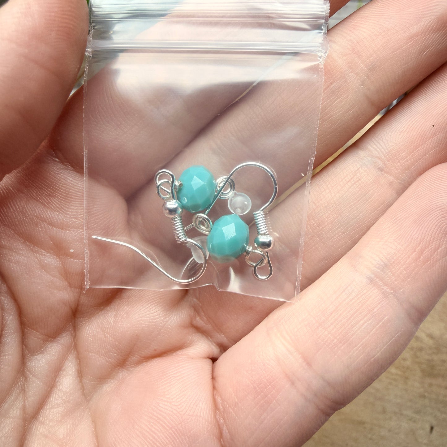 Magpie Rummage Sale - turquoise glass earrings