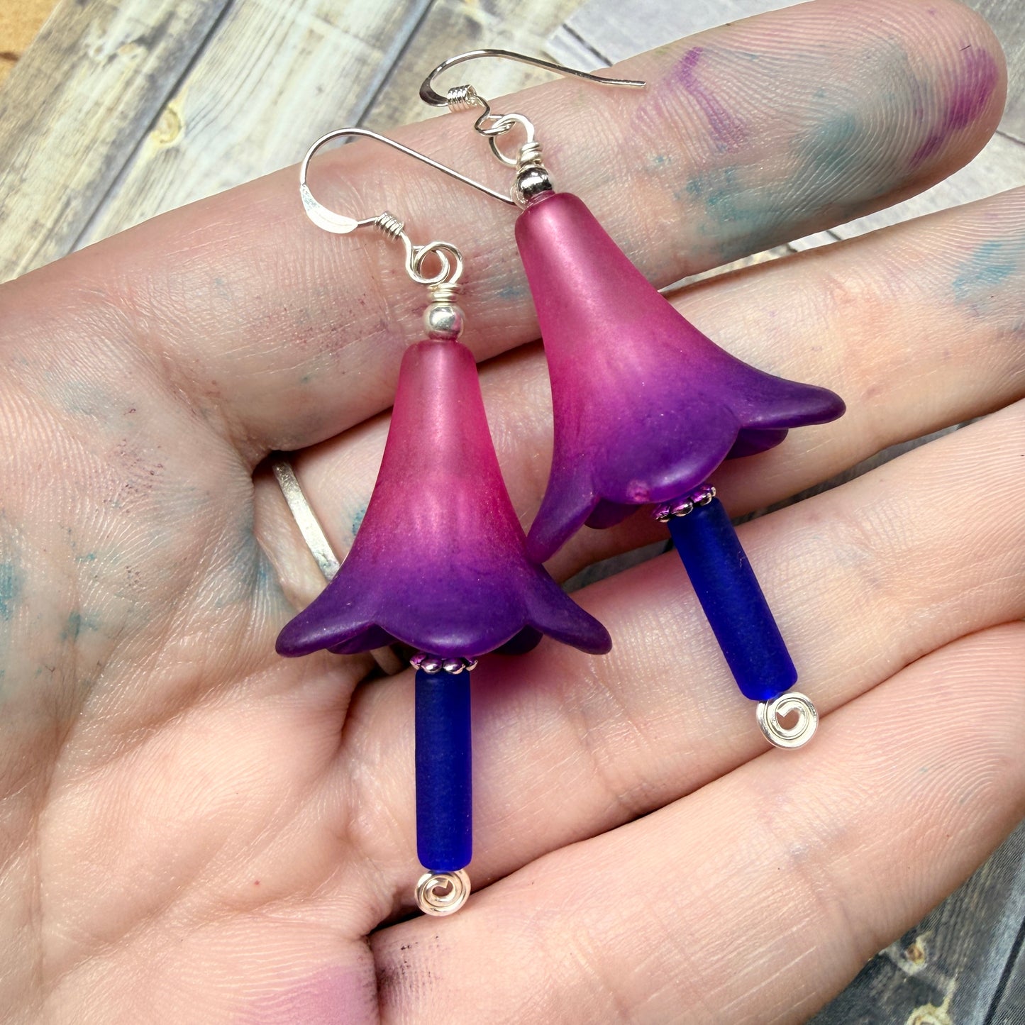 Mermaid Summer - bi flower earrings