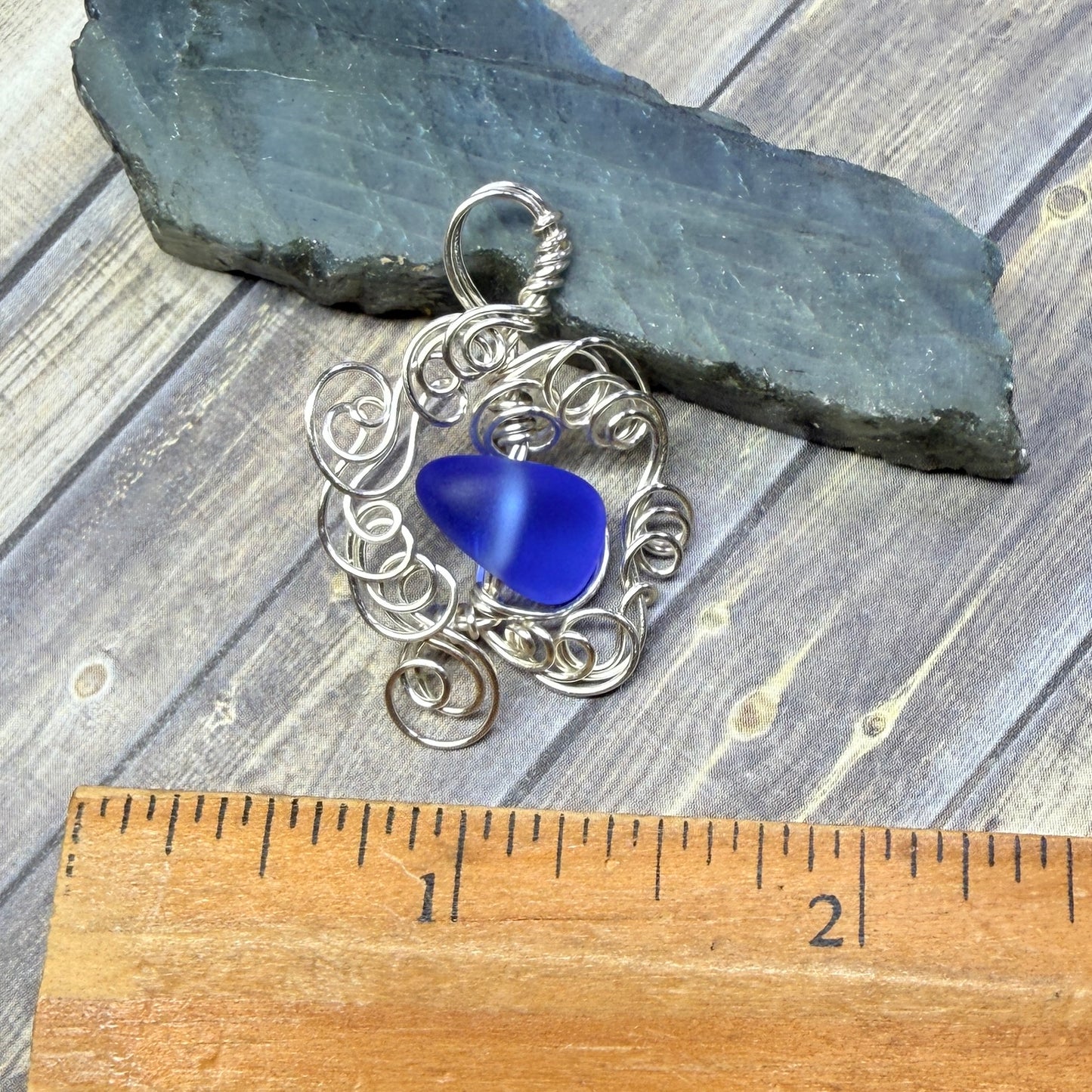 Mermaid Summer - dark blue pendant