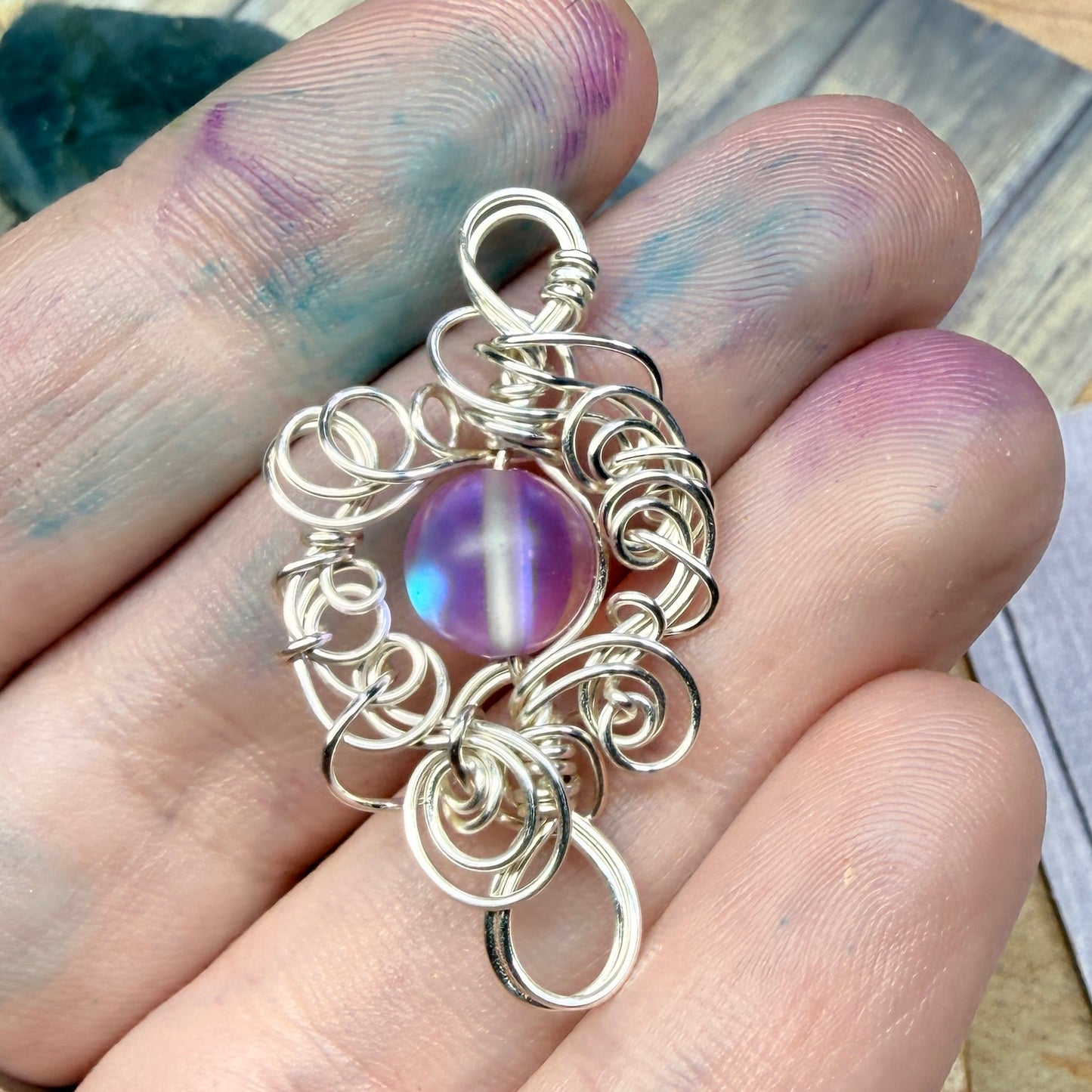 Mermaid Summer - lavender glow pendant
