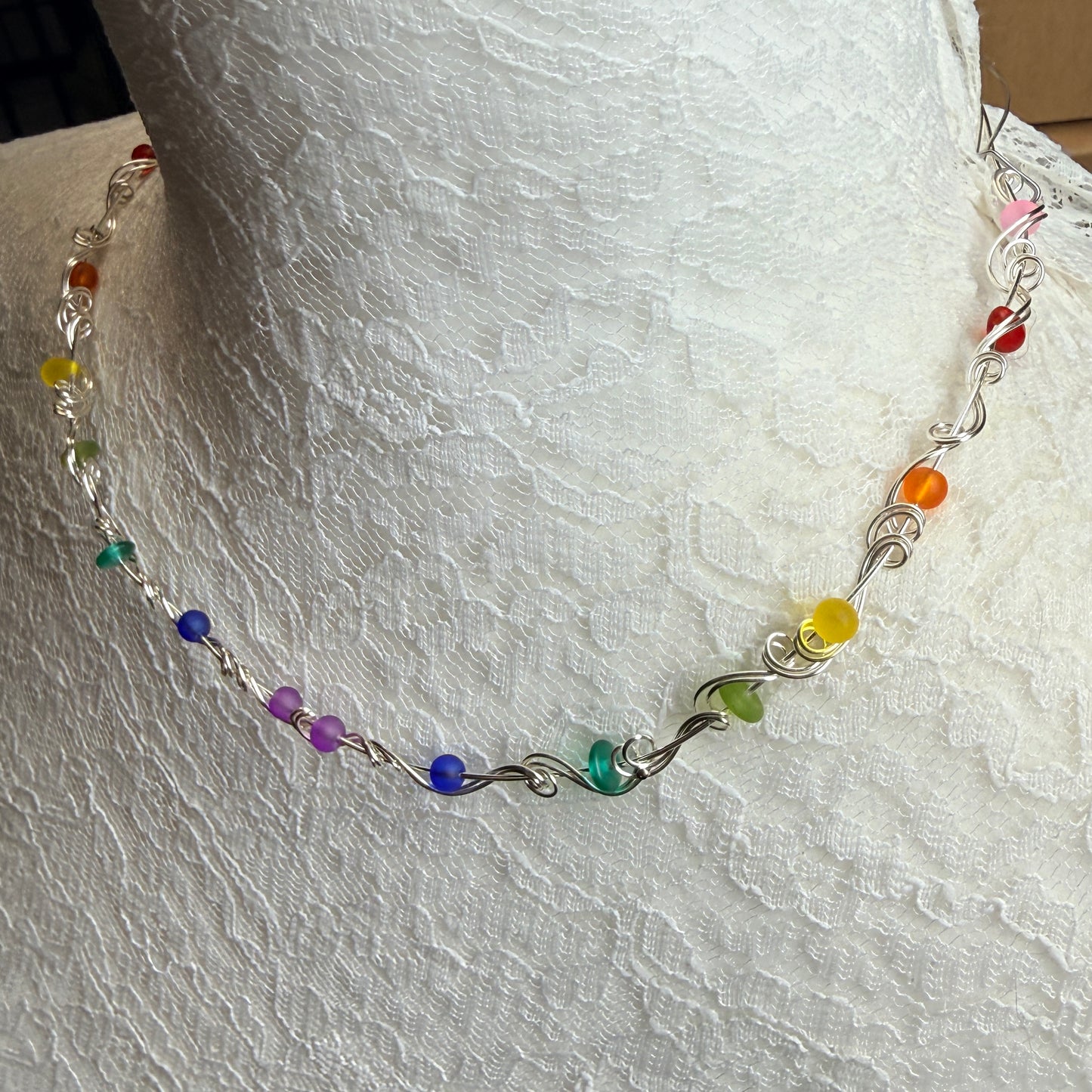 Mermaid Summer - dainty rainbow necklace