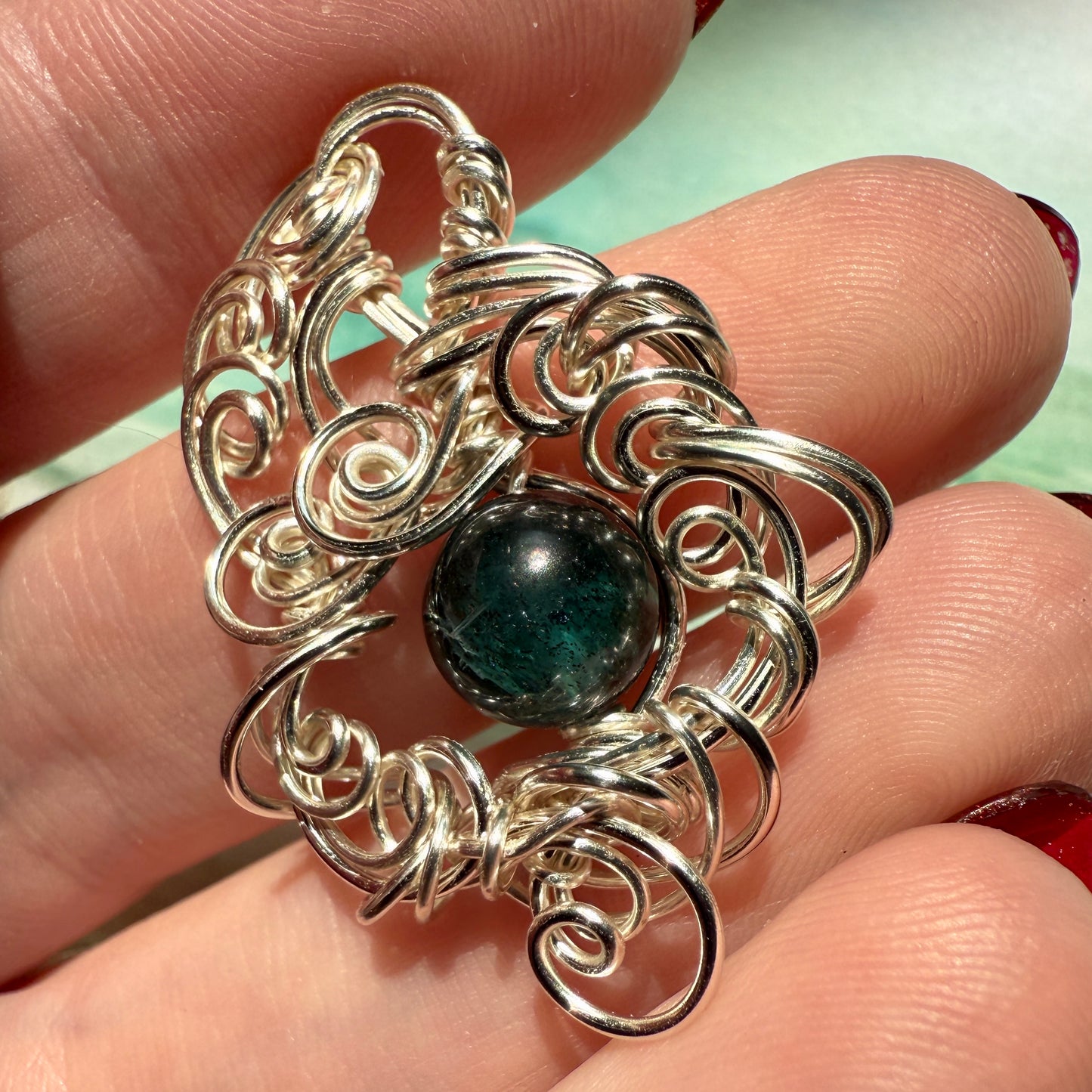 Stillness In The Storm: green kyanite pendant