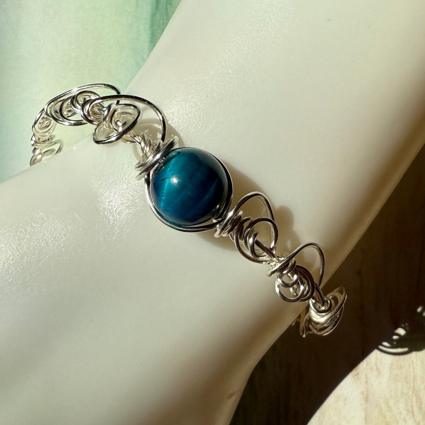 Stillness In The Storm: teal tigerseye bracelet