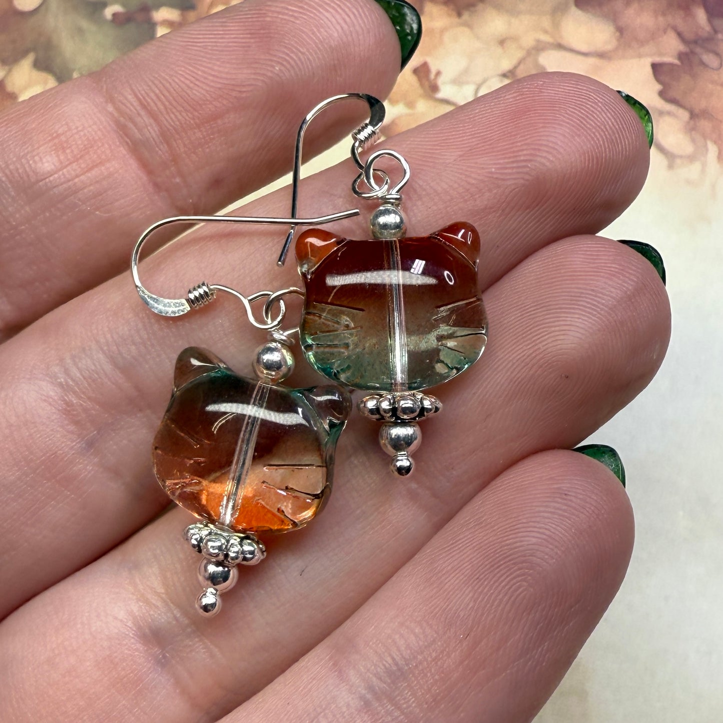 in the waiting woods - autumn kitty earrings