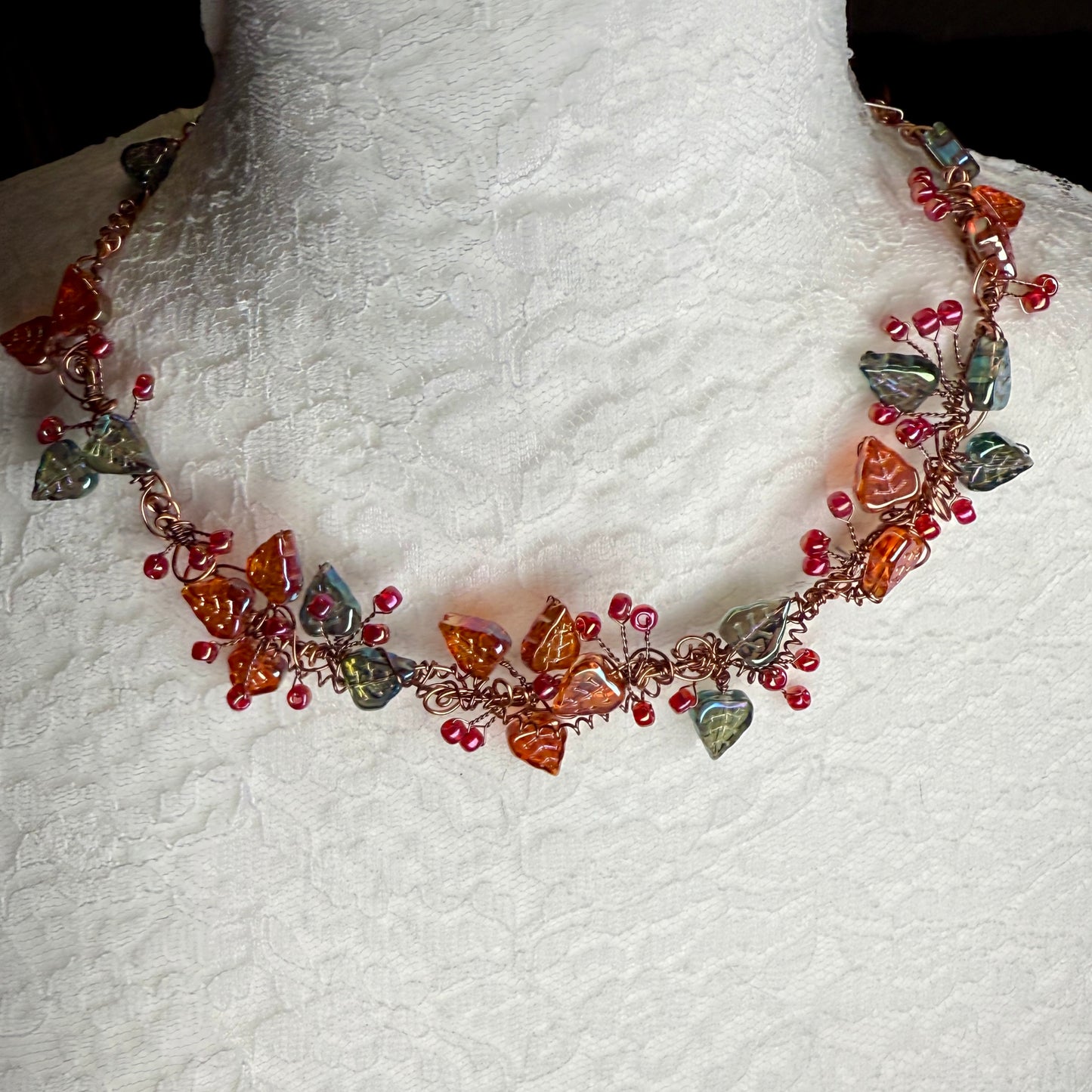 in the waiting woods - leaf & vine necklace