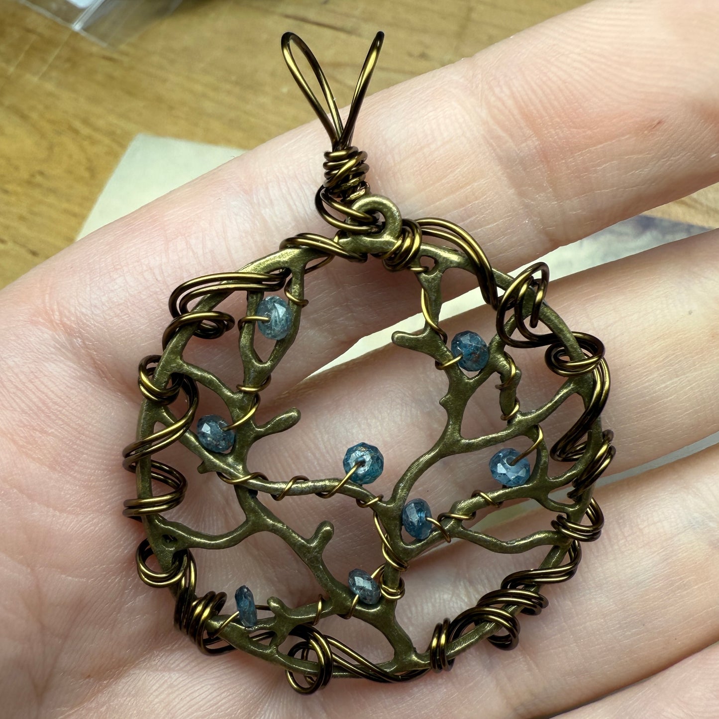 in the waiting woods - kyanite barren trees pendant