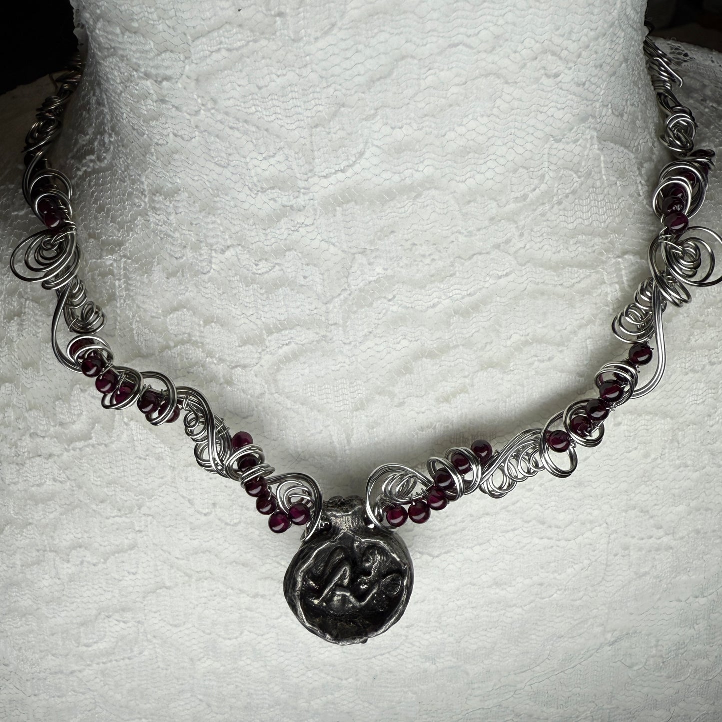 in the waiting woods - pomegranate fairy necklace