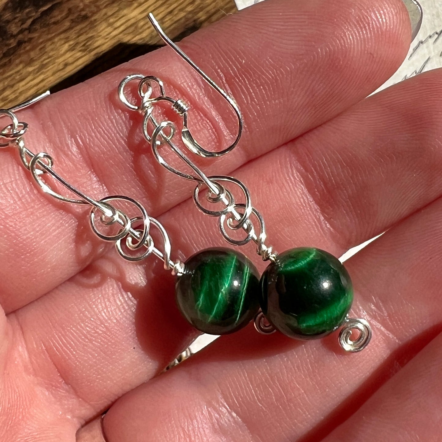 Green Tigereye Earrings