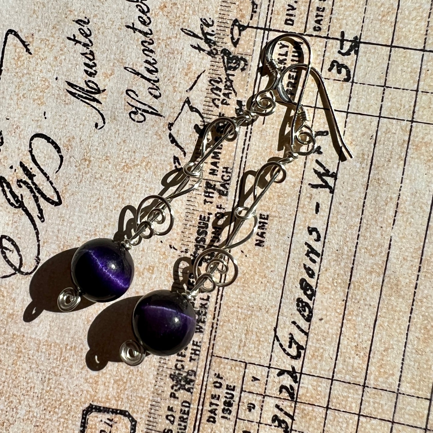 Purple Tigereye Earrings