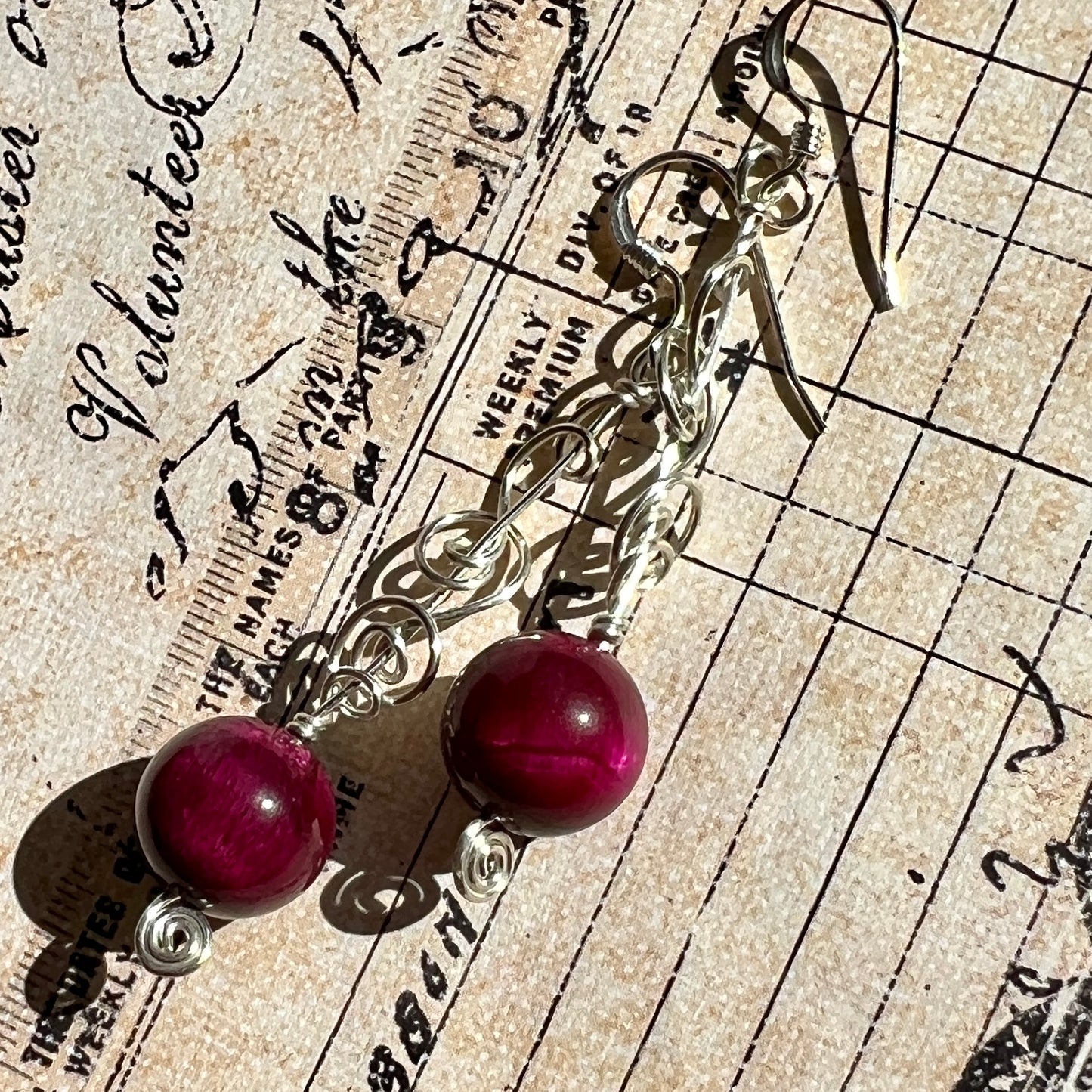 Pink Tigereye Earrings