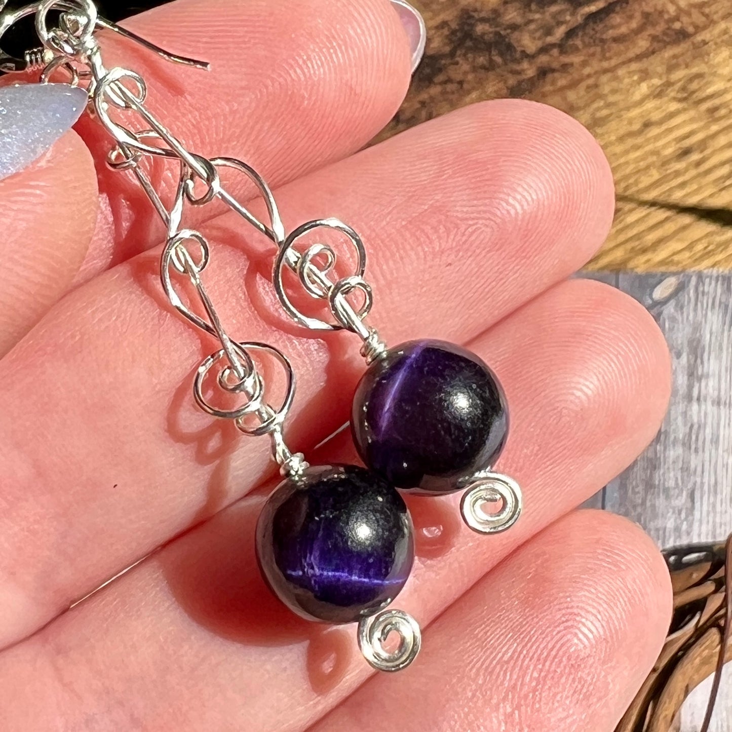 Purple Tigereye Earrings