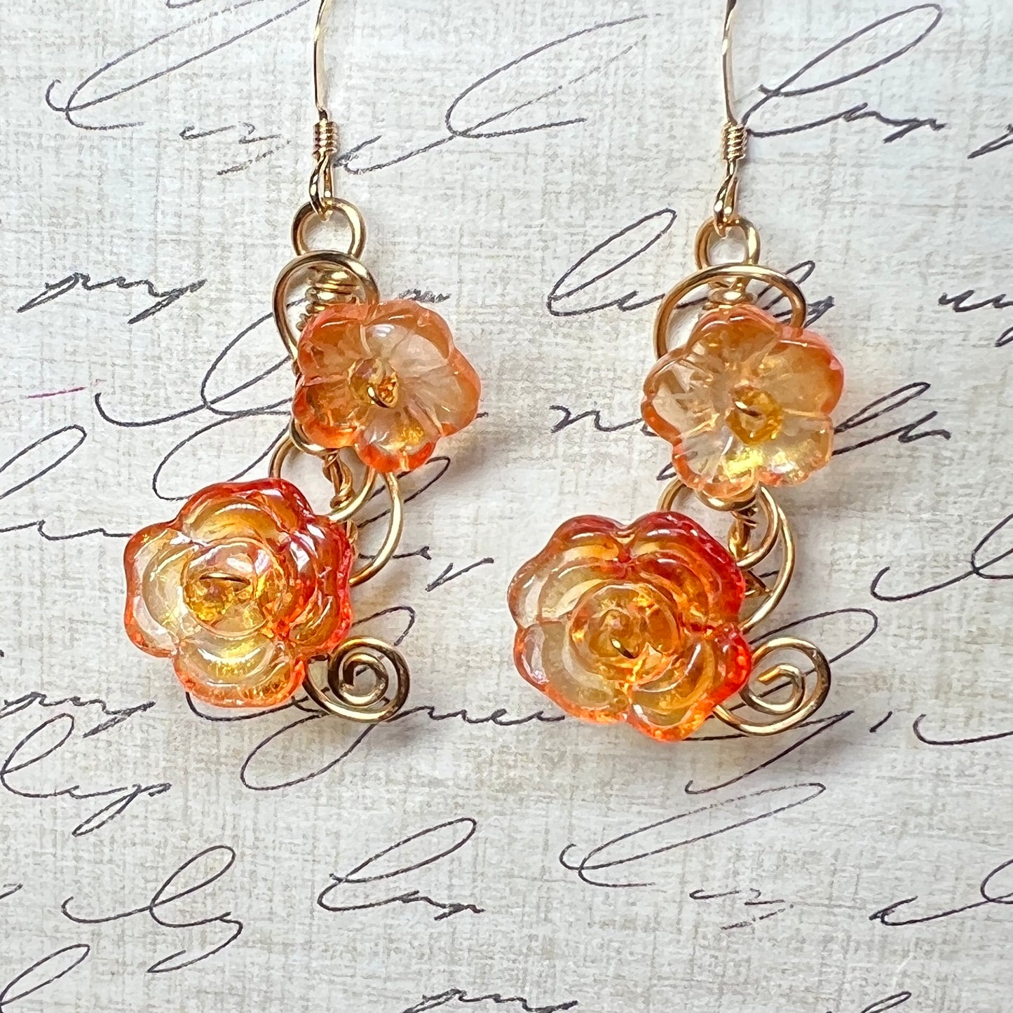 Fire Flowers #3- LAST PAIR!
