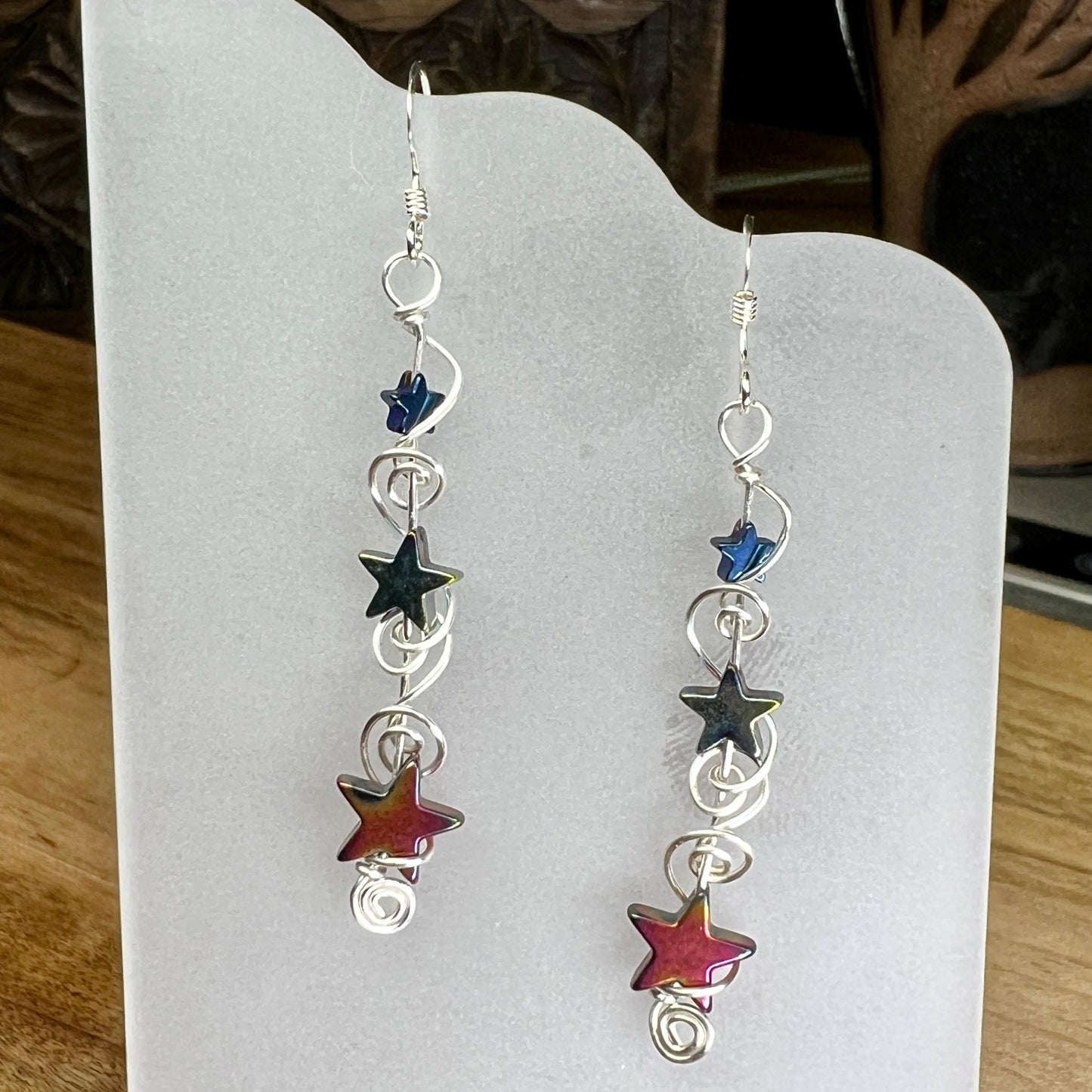 Hematite Star earrings - choose your own adventure