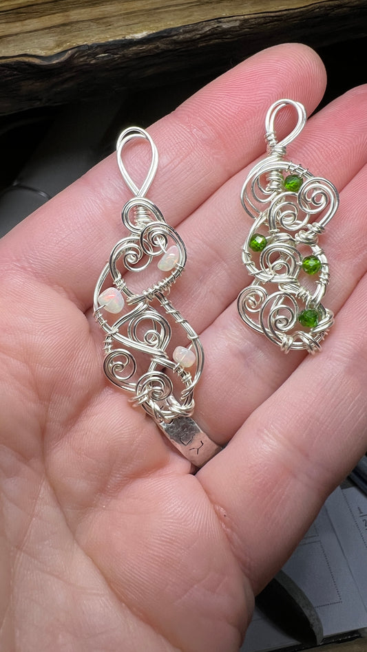 Custom for Kelsey - 2 wire & tiny stone pendants