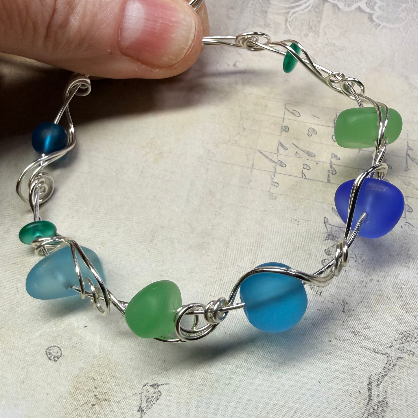 Mermaid Summer - green and blue bracelet
