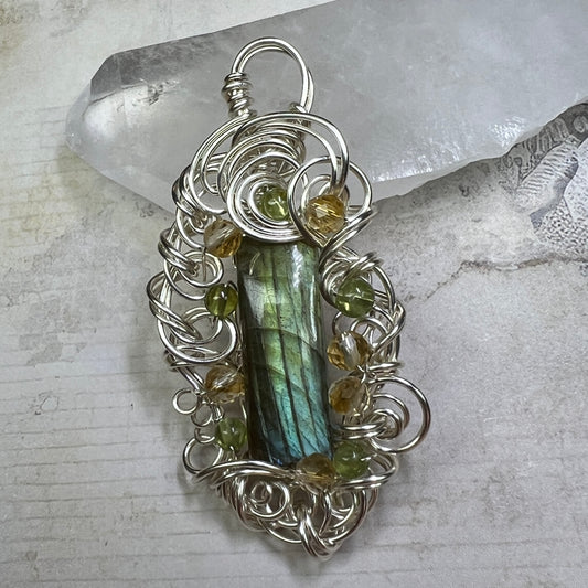 Petite Labradorite Pendant #9