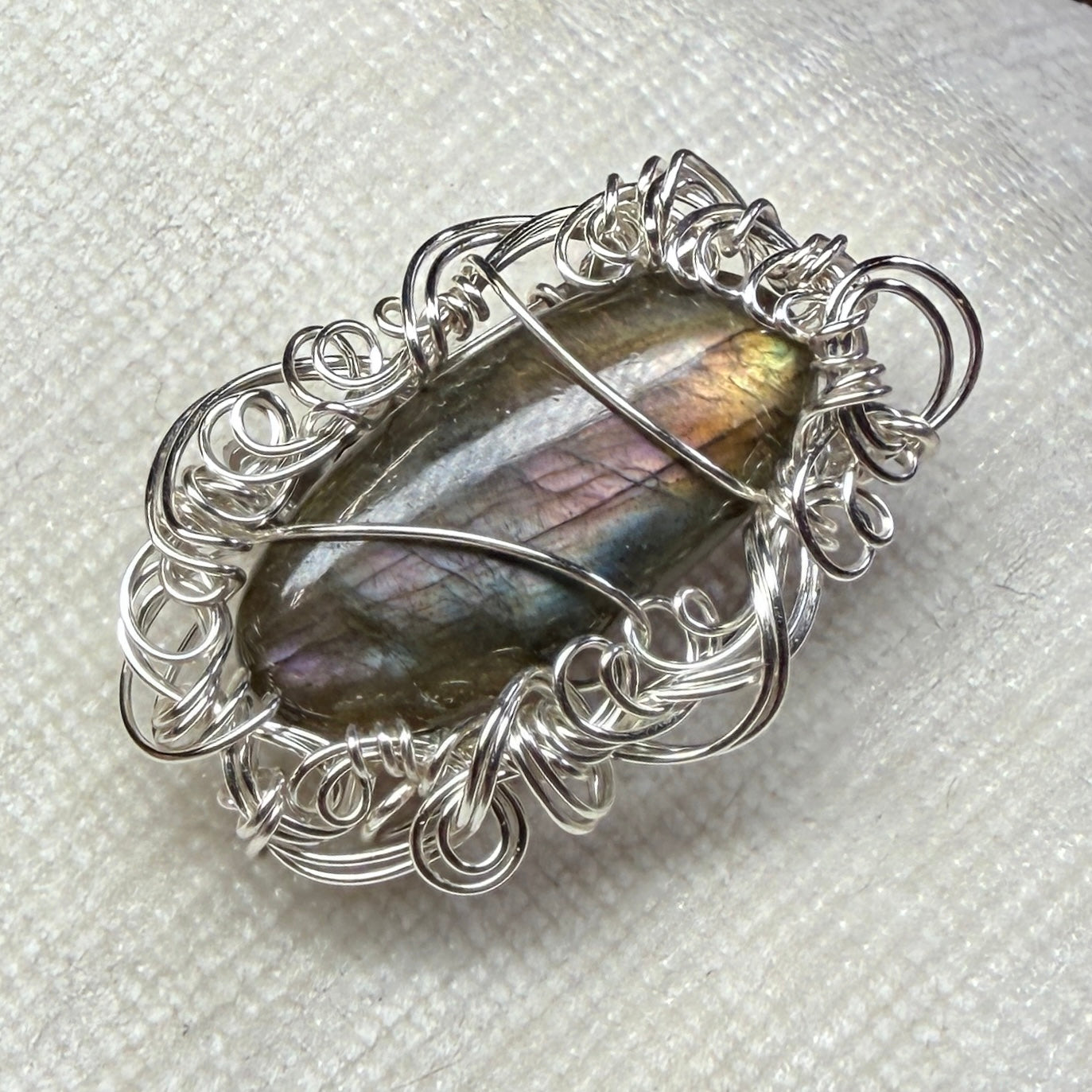 Labradorite broach - purple