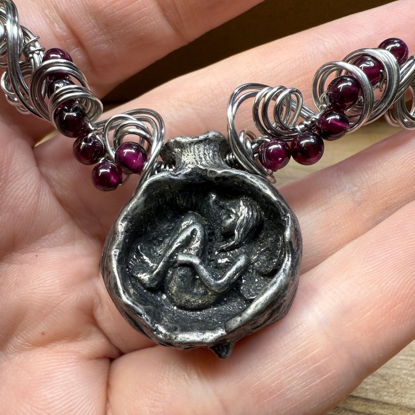 in the waiting woods -  pomegranate fairy necklace