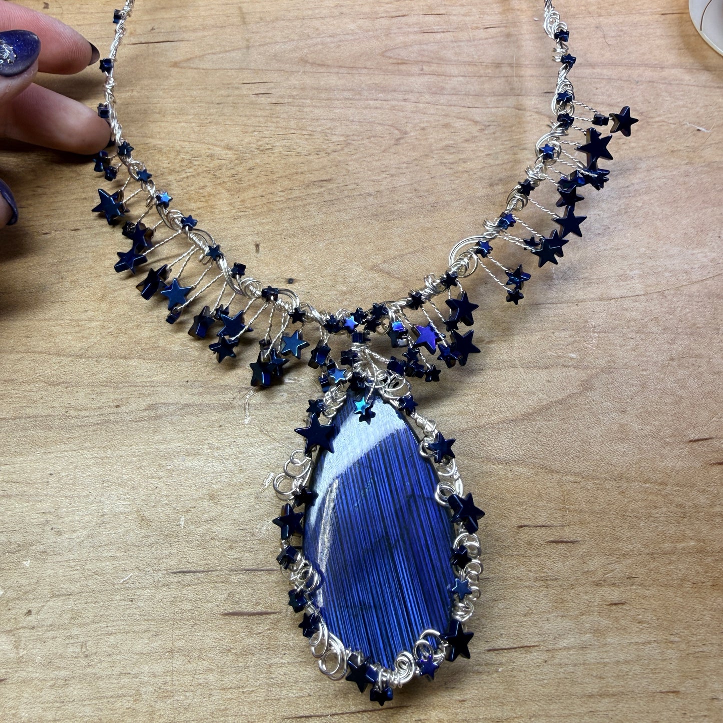 Custom Stars Burn Blue necklace