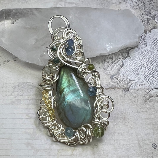 Petite Labradorite Pendant #8