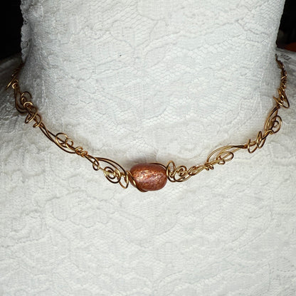 in the waiting woods -  sunstone necklace