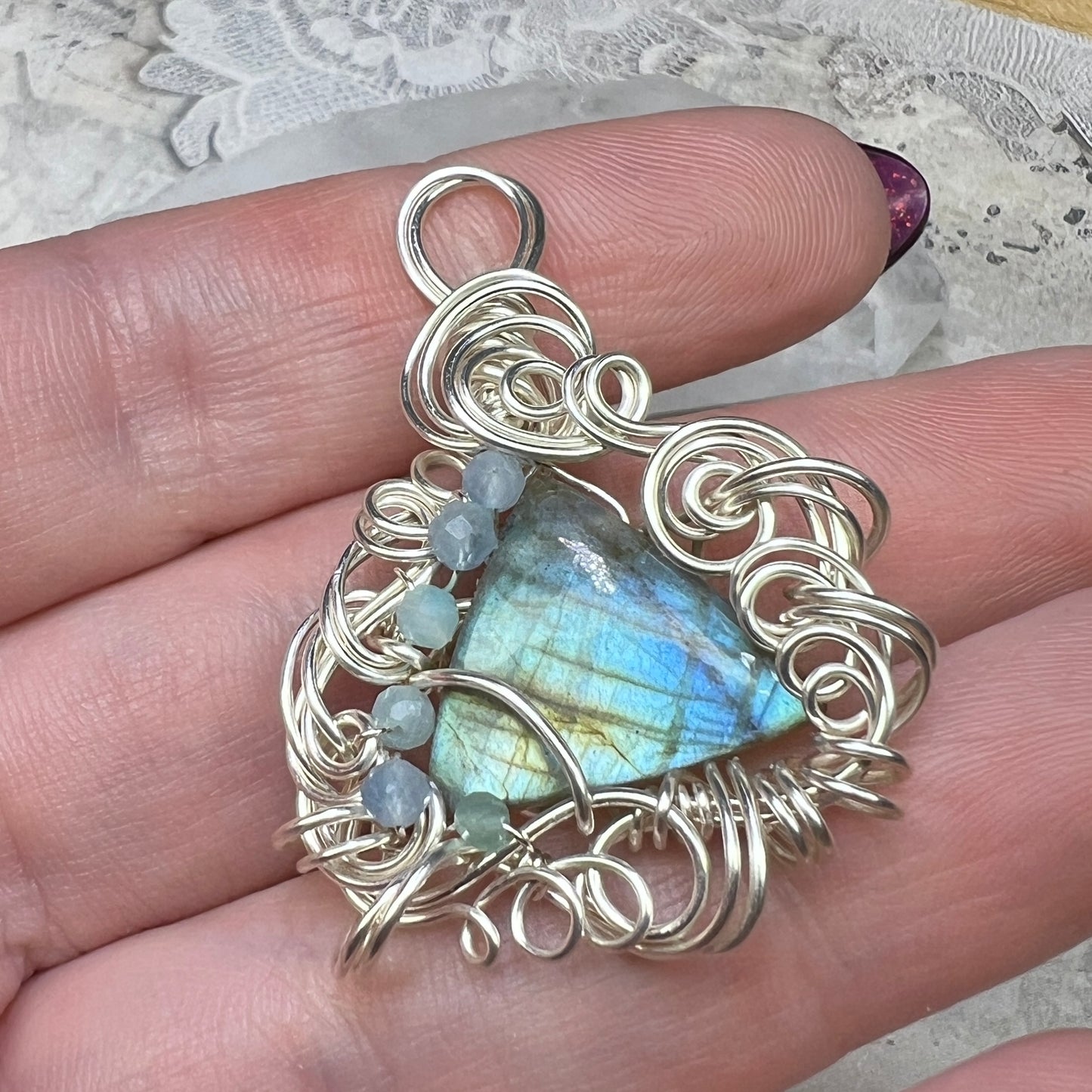 Petite Labradorite Pendant #1