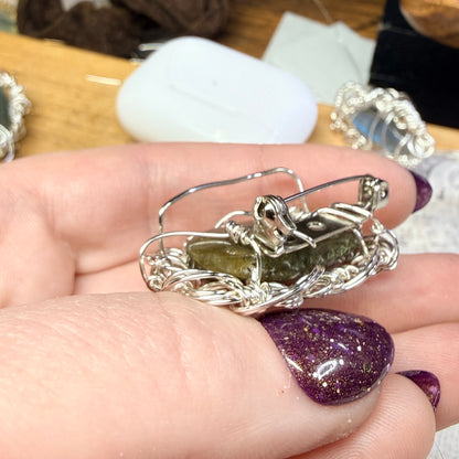 Labradorite broach - purple