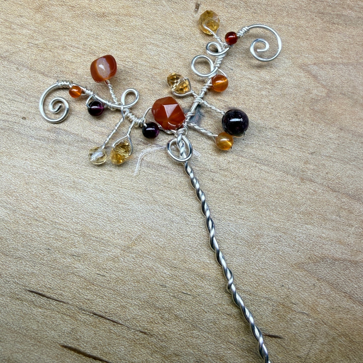 Hair ornament - red/orange/yellow