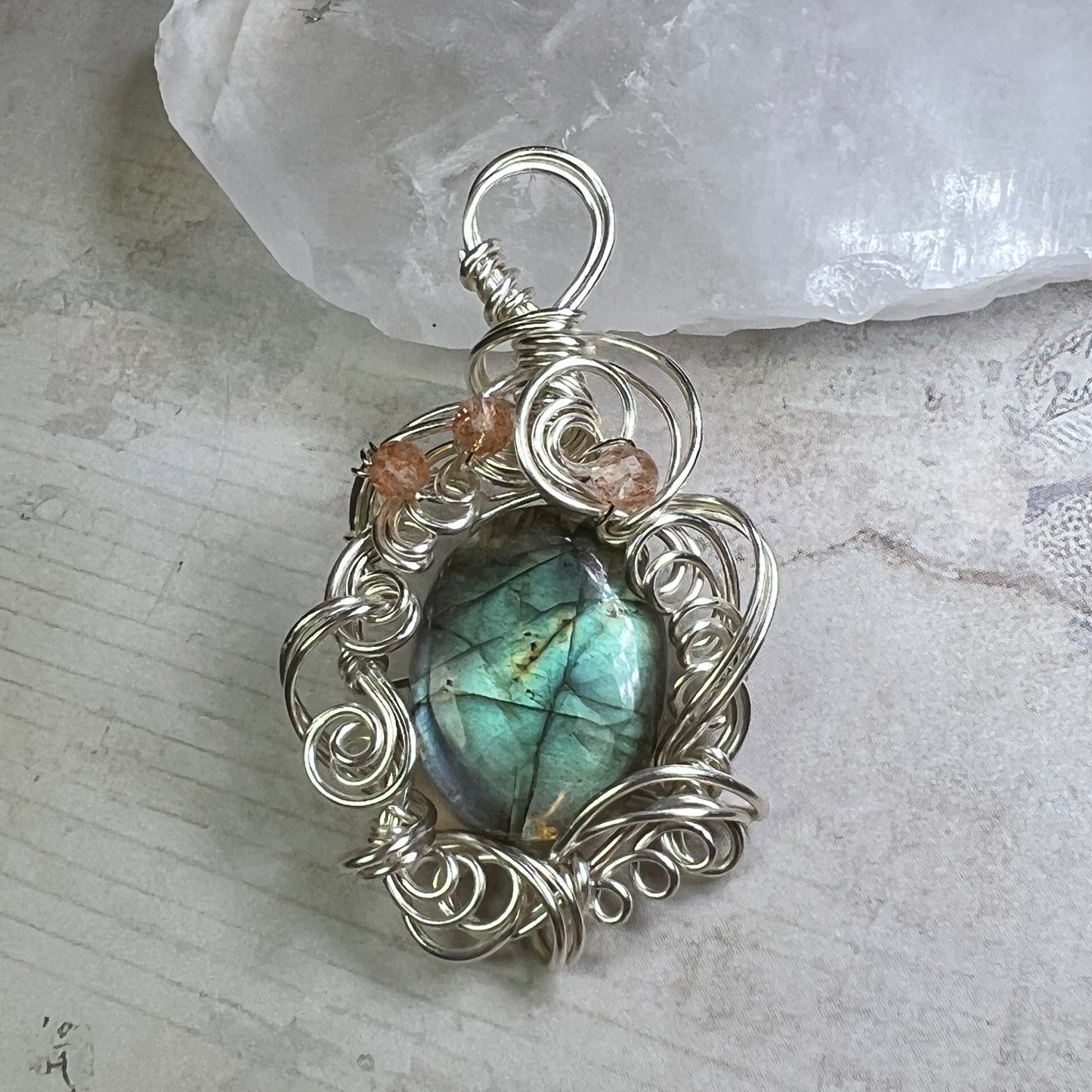 Petite Labradorite Pendant #6