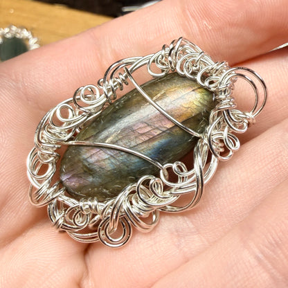 Labradorite broach - purple