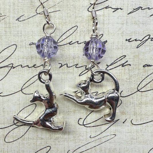 Kitty earrings - light purple