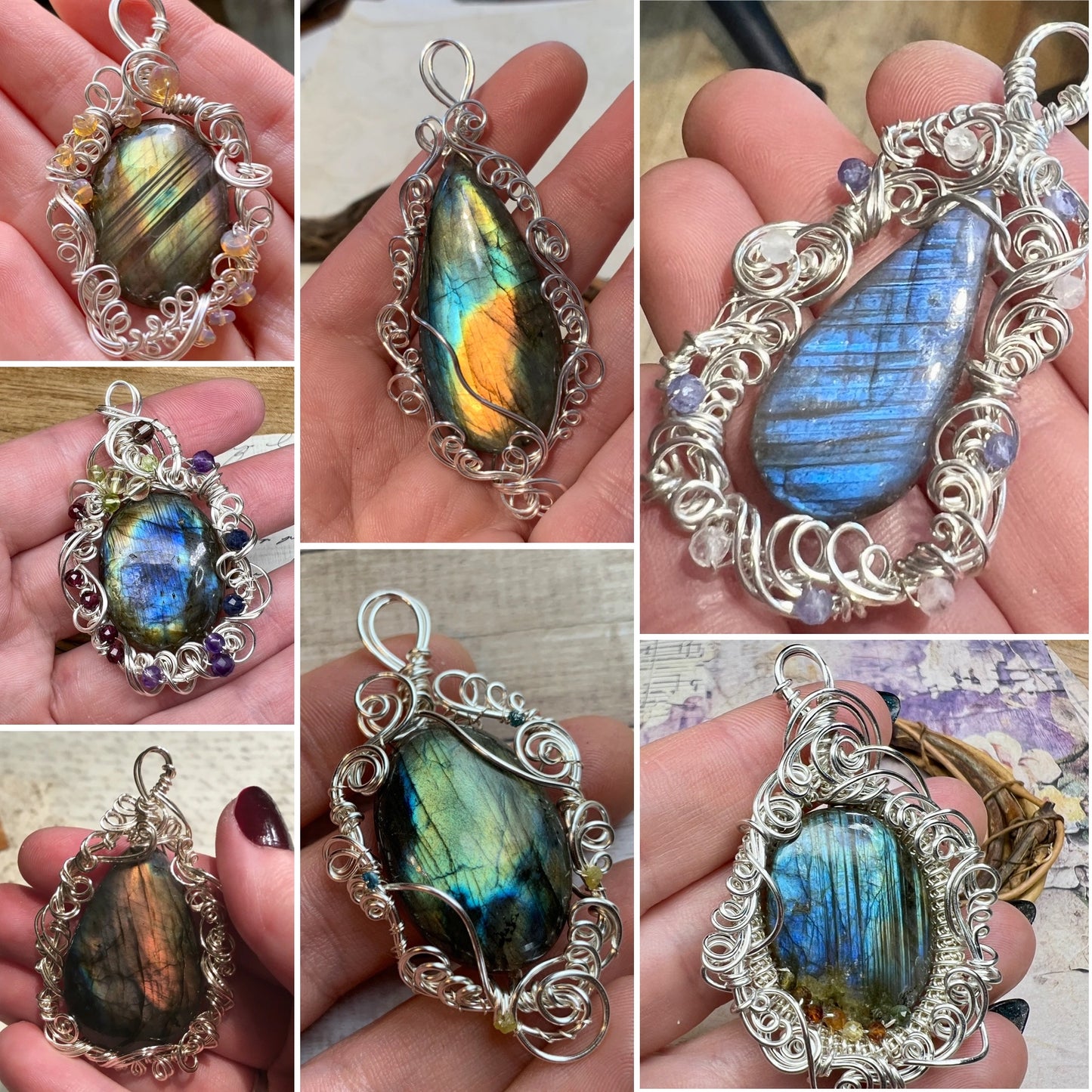 $46 labradorite pendants