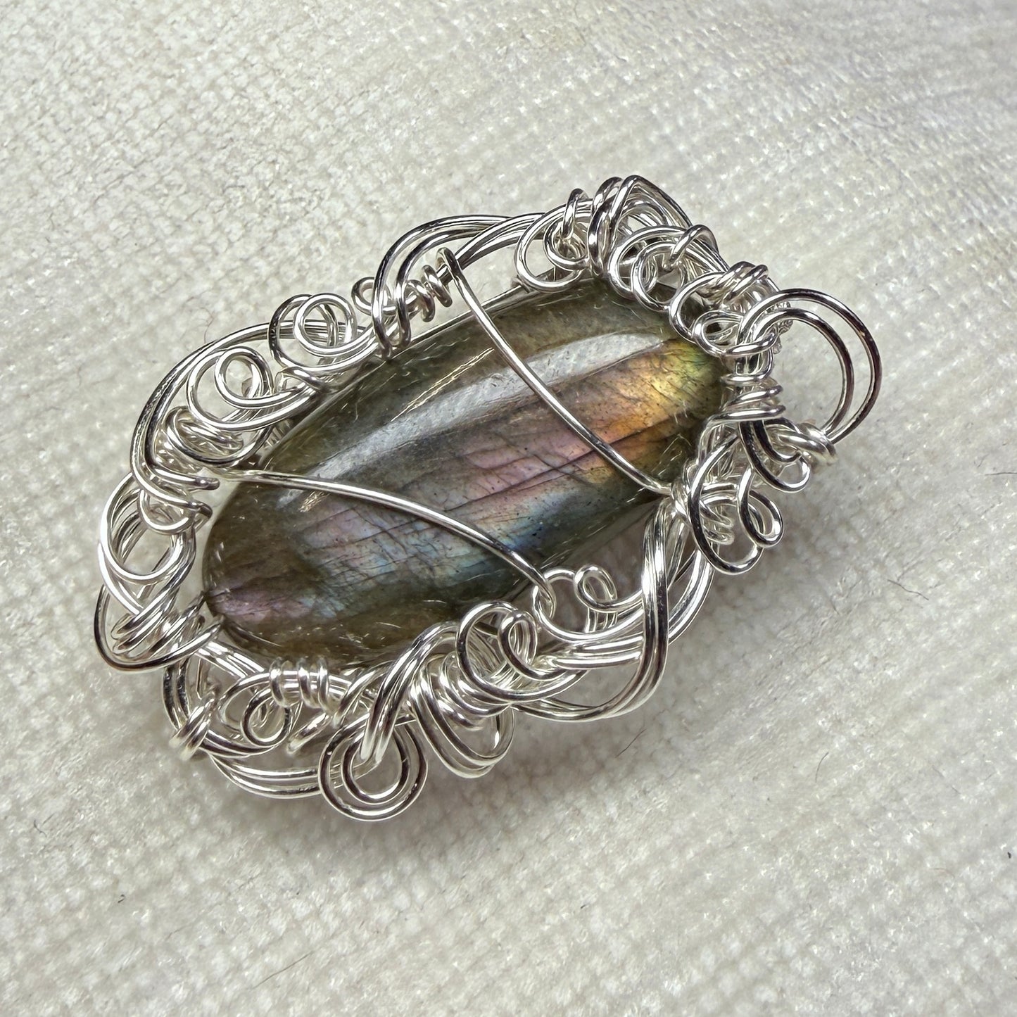 Labradorite broach - purple
